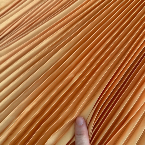 L'IDEE MAYA Yellow Gold Strapless Pleated Maxi Dress Stretch - US 2 XS - Picture 6 of 8